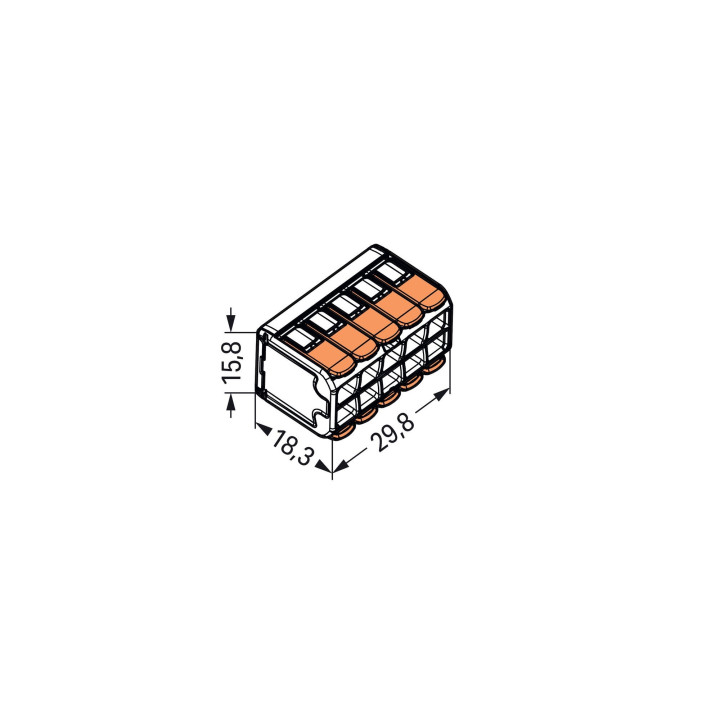 WAGO - Boîte de 15 Bornes auto fils Souple / Rigide 10 x (0.14 à 4mm2) - Réf.: WAG 221-420