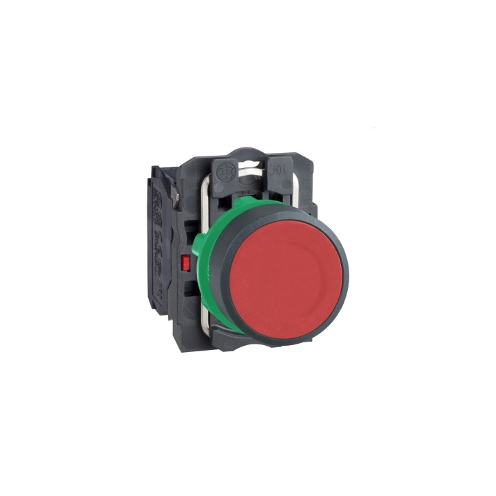 Schneider - Harmony XB5 - Bouton poussoir à impulsion Ø22 - 1O - rouge - vis étrier -  Réf : XB5AA42