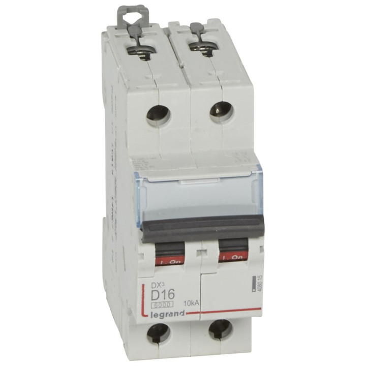 Legrand - Disjoncteur bipolaire DX3 16A - 10kA - courbe D - 408015
