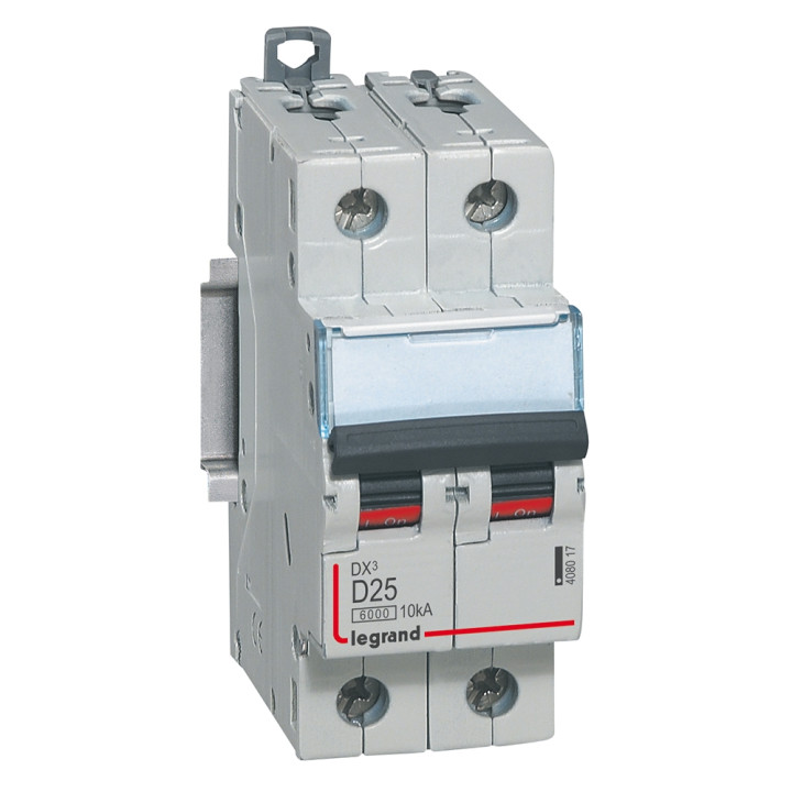 Legrand - Disjoncteur bipolaire DX3 25A - 10kA - courbe D - 408017