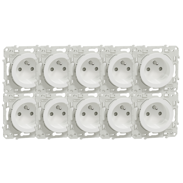 Schneider Odace - LOT - Prise de courant - 2P+T 16A - 250V - Réf : S520059x10