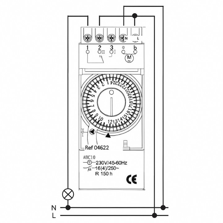 Digital Electric - Interrupteur horaire - 16A - 230Vac - réserve de marche 150h - Réf : 04622