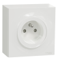 Schneider Odace - LOT - Prise 2P+T - 16A + cadre saillie 1 poste complet - Réf : S520059 + S520762 + S520702