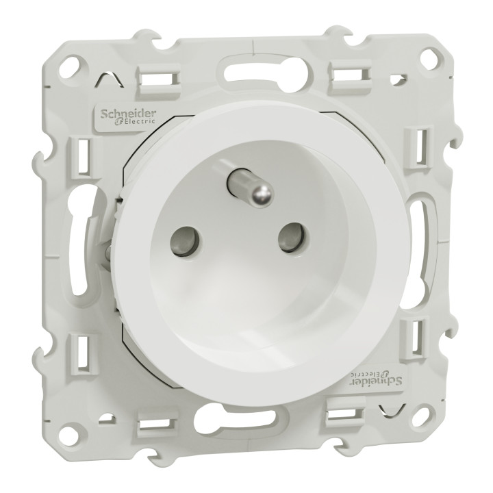 Schneider Odace - LOT - Prise 2P+T - 16A + cadre saillie 1 poste complet - Réf : S520059 + S520762 + S520702