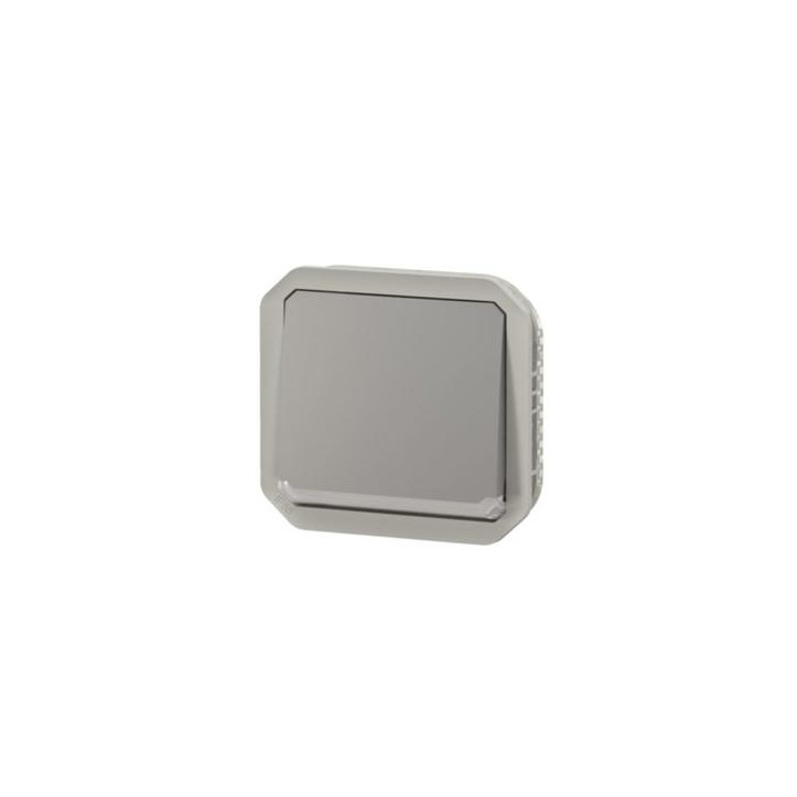 Legrand Plexo - Interrupteur ou Va-et-Vient témoin avec voyant - 10A - 250V - composable - étanche - IP55/IK08 - Gris - Réf : 06