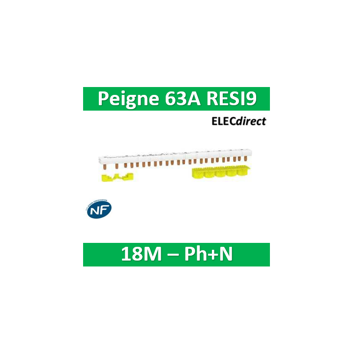 Schneider - Resi9 XP - monobloc Peigne Neutre+Phase 18M - 63A - R9PXH218
