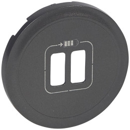 Legrand - Enjoliveur Céliane pour double USB type-A et Type-C - finition graphite - Réf : 067956