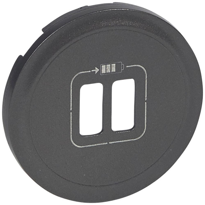 Legrand - Enjoliveur Céliane pour double USB type-A et Type-C - finition graphite - Réf : 067956