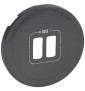 Legrand - Enjoliveur Céliane pour double USB type-A et Type-C - finition graphite - Réf : 067956