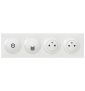 Legrand Dooxie - Lot plaque quadruple + 2 PC + 1 prise TV + 1 prise RJ45 Cat.6 STP complet