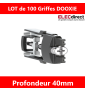 Legrand - Dooxie - LOT de 100 Griffes Rapido profondeur 40mm pour rénovation - Réf : 600049x100