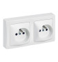 Legrand Oteo - Double prises de courant 2P+T 16A - 230V - AUTO - Réf : 086076