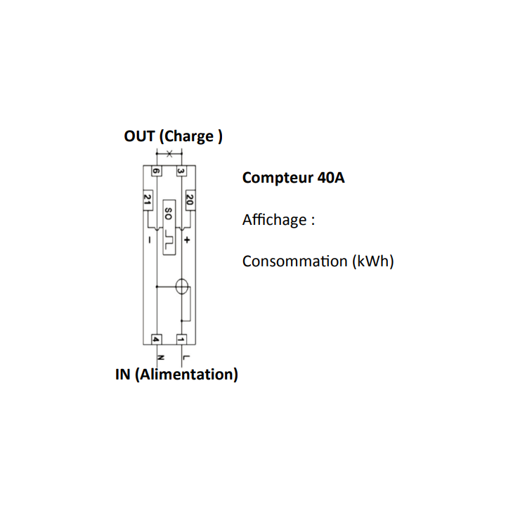 Digital Electric - Compteur Digital - 40A - 220Vac - Réf : 14114