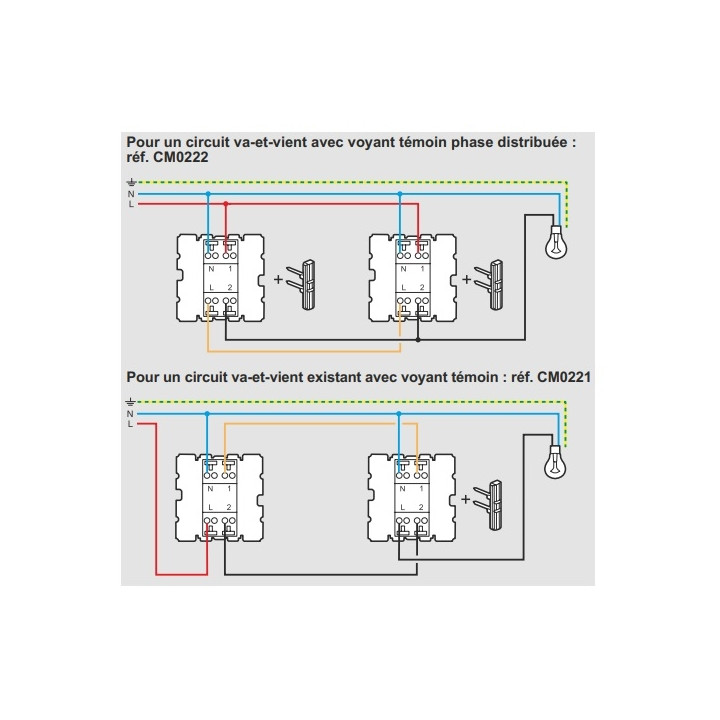 Legrand - Céliane - Voyant LED bleu fonction témoin pour câblage phase distribuée - 230V -  Réf : CM0222