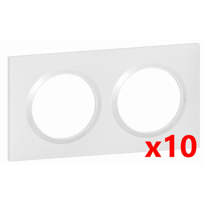 Legrand - Plaque Legrand Dooxie carrée 2 postes finition blanc - 600802x10