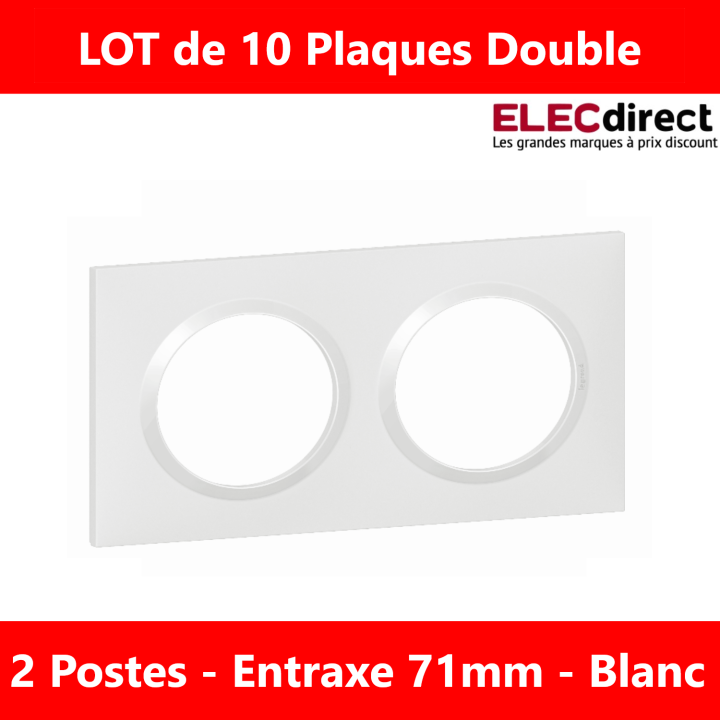 Legrand - Plaque Legrand Dooxie carrée 2 postes finition blanc - 600802x10