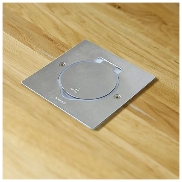 Legrand - Prise de sol inox étanche avec clapet de protection + boîte à encastrer - IP44 - Réf : 092110