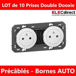 Legrand - Double prise de courant 2P+T Surface dooxie 16A précâblées finition blanc - 600332x10
