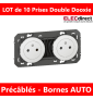 Legrand - Double prise de courant 2P+T Surface dooxie 16A précâblées finition blanc - 600332x10