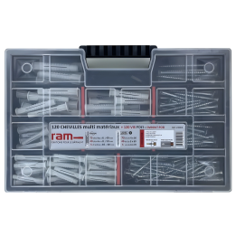 RAM - Mallette MALLETTE 120 Chevilles +120 Vis POZI + Embout POZI - Réf : 22962