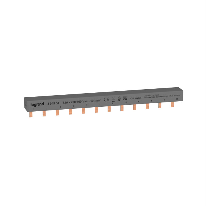 Legrand - Peigne d'alimentation tétrapolaire - 12 modules Pour bornes à vis - Réf : 404954