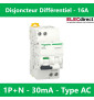 Schneider - Acti9 - iDD40K - Disj diff - 16A - 1P+N - type AC - 4,5kA - 30mA - Réf : A9DK1616