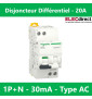 Schneider - Acti9 - iDD40K - Disj diff - 20A - 1P+N - type AC - 4,5kA - 30mA - Réf : A9DK1620