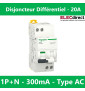 Schneider - Acti9 - iDD40K - Disj diff - 20A - 1P+N - type AC - 4,5kA - 300mA - Réf : A9DK5620