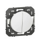 Legrand - Double Poussoir simple Dooxie - 6A - 250V~ - Finition Blanc - Réf : 600008