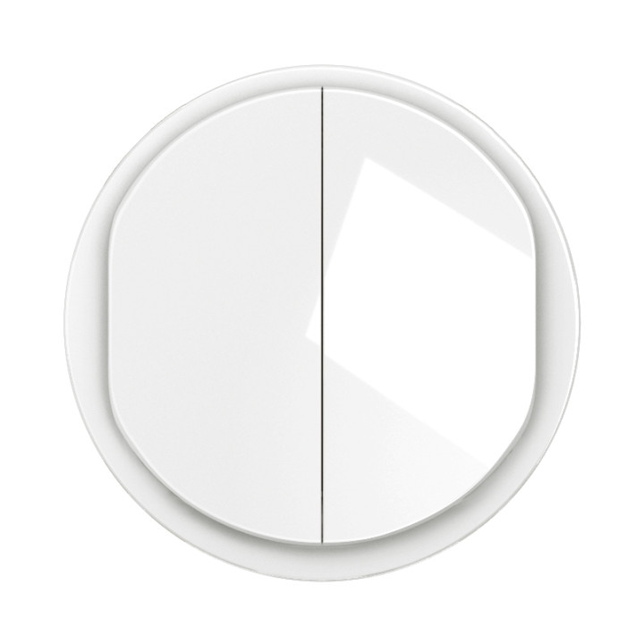 Legrand - Céliane 2024 - Enjoliveur pour double interrupteur ou va-et-vient - Blanc - Réf : CB2001