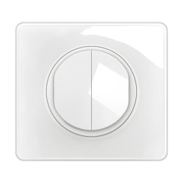 Legrand - Céliane 2024 - Double poussoir complet blanc 1 poste - Réf : 080251 + CM0031 + CB2001 + CP0001
