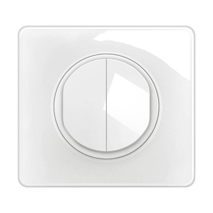 Legrand - Céliane 2024 - Double poussoir complet blanc 1 poste - Réf : 080251 + CM0031 + CB2001 + CP0001