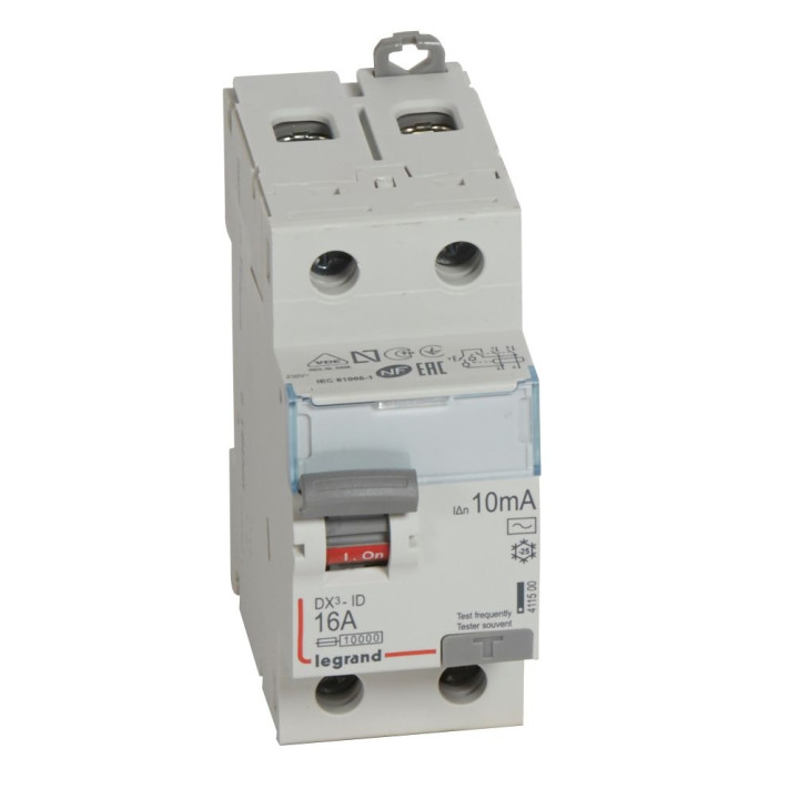 Legrand - DX3 - Interrupteur Différentiel  - 2P - 16A - 10mA  - Type AC - Réf : 411500