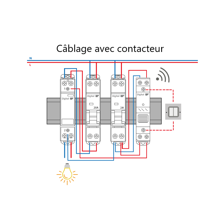 Digital Electric - Actionneur Wifi - 16A - 230Vac - Réf : 04912