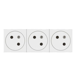 Legrand - Mosaic Link - Triple prise de courant 2P+T Surface  - Raccordement latéral - 6 Modules - Blanc - EU - Réf : 278165L