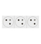 Legrand - Mosaic Link - Triple prise de courant 2P+T Surface  - Raccordement latéral - 6 Modules - Blanc - EU - Réf : 278165L