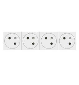 Legrand - Mosaic Link - Quadruple prise de courant 2P+T Surface  - Raccordement latéral - 8 Modules - Blanc - Réf : 077144L