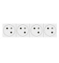 Legrand - Mosaic Link - Quadruple prise de courant 2P+T Surface  - Raccordement latéral - 8 Modules - Blanc - Réf : 077144L