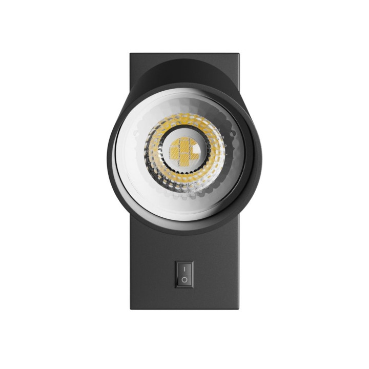 Spectrum - Applique LED SQUALLA VARIOSA FLEXI SWITCH GU10 - 10W - avec Interrupteur on/off - Noir - Réf : SLIP006024