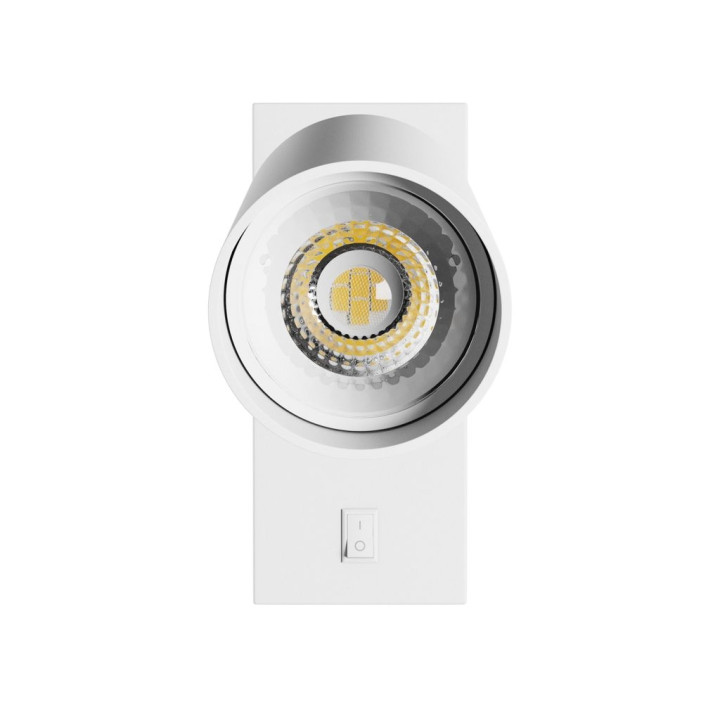 Spectrum - Applique LED SQUALLA VARIOSA FLEXI SWITCH GU10 - 10W - avec Interrupteur on/off - Blanc - Réf : SLIP006023