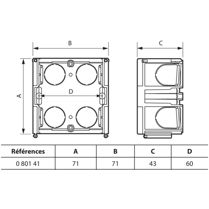 Legrand Batibox - Boîte à sceller monoposte prof. 40mm - 080141