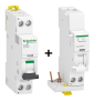 SCHNEIDER - Disjoncteur Ph/N 16A IDT40T - 6KA + Bloc diff. 25A 30mA type AC - A9P22616+A9Y62625