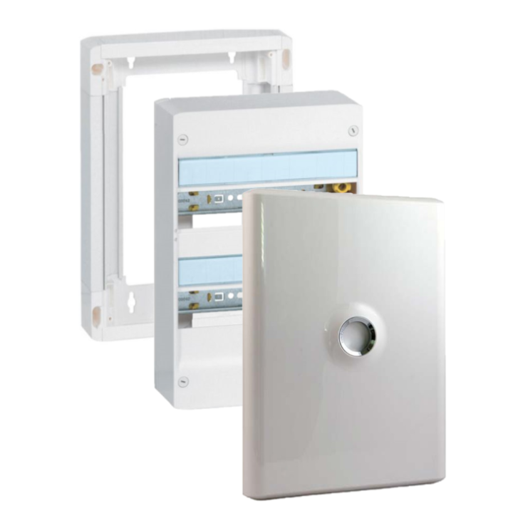 Legrand - Drivia - LOT - Coffret 2 Rangée - 13 Modules + porte + rehausse - Réf : 401212+401372+401332