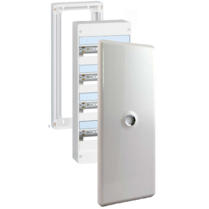 Legrand - Drivia - LOT - Coffret 4 Rangée - 13 Modules + porte + rehausse - Réf : 401214+401374+401334