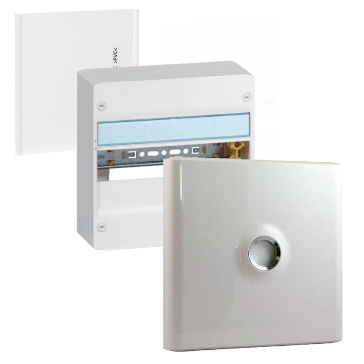 Legrand - Drivia - LOT - Coffret 1 Rangée - 13 Modules + porte + plaque de fond - Réf : 401211+401351+401331