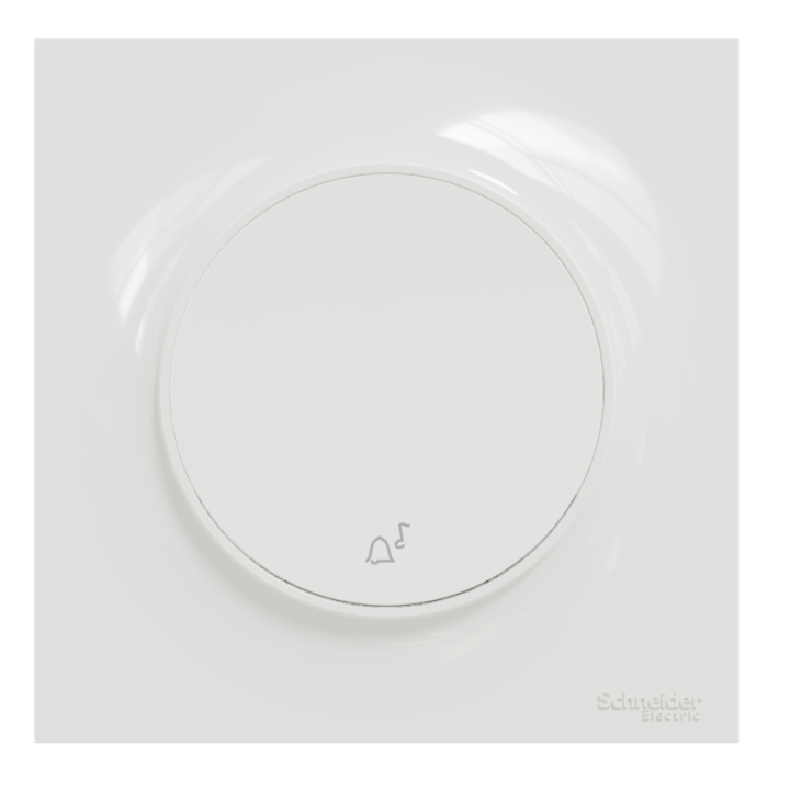 Schneider Odace - LOT - Poussoir avec symbole carillon + plaque - complet - Réf : S520246 + S520702