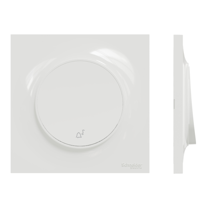 Schneider Odace - LOT - Poussoir avec symbole carillon + plaque - complet - Réf : S520246 + S520702