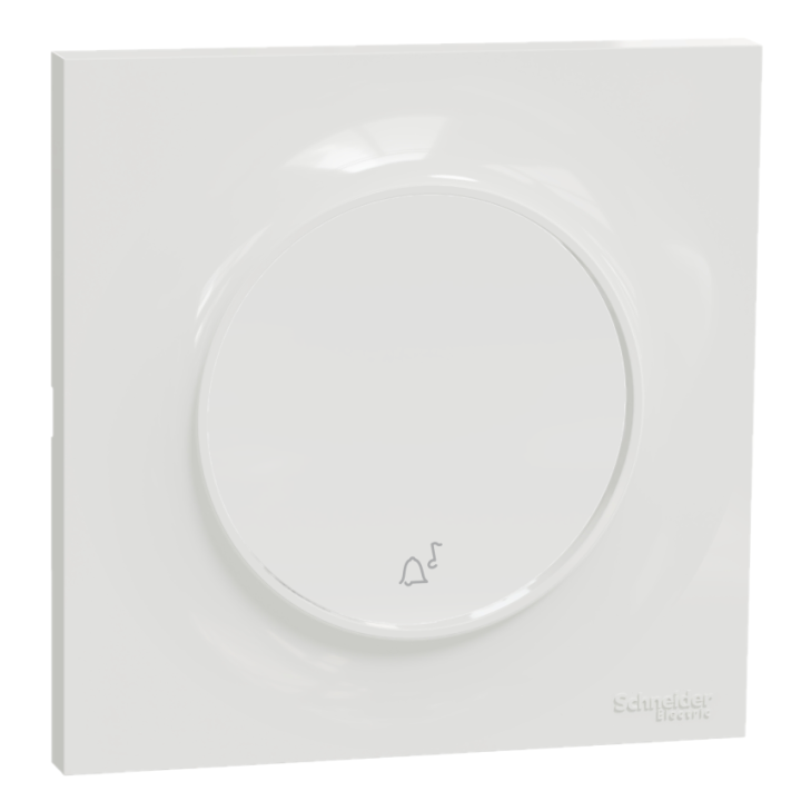 Schneider Odace - LOT - Poussoir avec symbole carillon + plaque - complet - Réf : S520246 + S520702