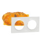 Schneider Odace - Plaque 2 postes + Boîte Batibox Legrand 2 postes - Hor/vert Prof. 50 - s520704+080052