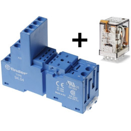 Finder - LOT - Relais Industriel 4RT 230V + Embase Relais - Réf : 553482300040+9404SMA